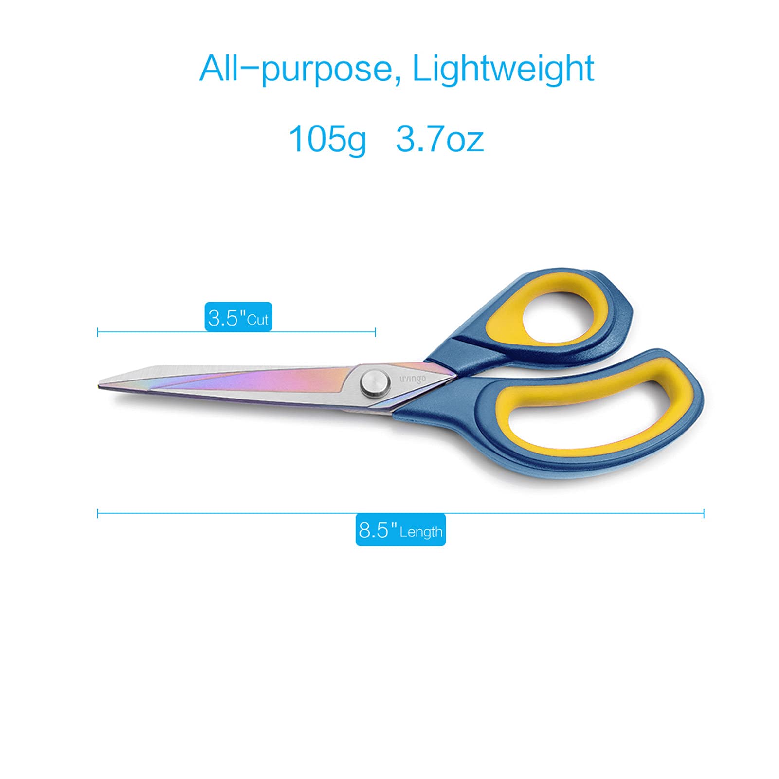 LIVINGO Premium Tailor Scissors Heavy Duty Multi-Purpose Titanium Coating Forged Stainless Steel Sewing Fabric Leather Dressmaking Comfort Grip Shears Professional Crafting (9.5 INCH)
