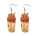 Cute Thanksgiving Turkey Pumpkin Maple Leaf Dangle Earrings Colorful Sunflower Wooden Thanksgiving Fall Earrings for Women Jewelry