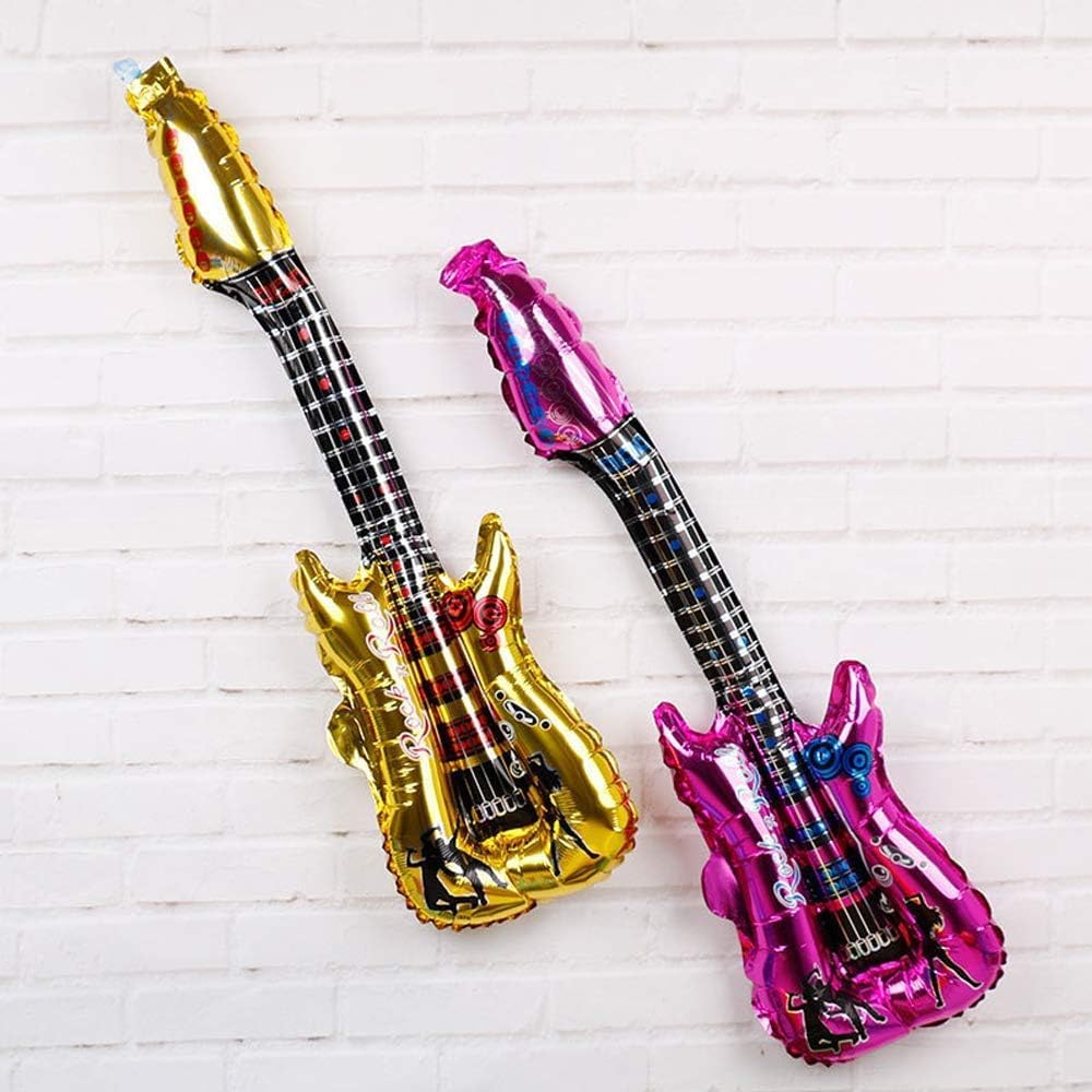 Music Party Decoration Music Note Balloon Disco Balloon Guitar Foil Balloon Concert Party Dcoration, 30inch, Pink