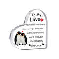 Gift for Husband, Romantic Acrylic Heart Penguin Paperweights, Anniversary, Valentine's, Christmas, Father's Day, Birthday Gifts for Husband from Wife