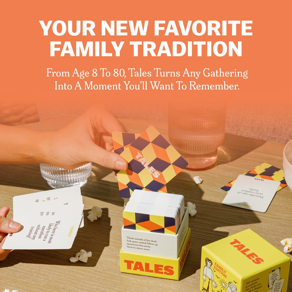 TALES 150 Life Story Interview Kit, Conversation Cards, for Grandparents, Parents, Families, Adults, Game Night, Road Trips, Dinner Table, Getting to Know You (New Edition)
