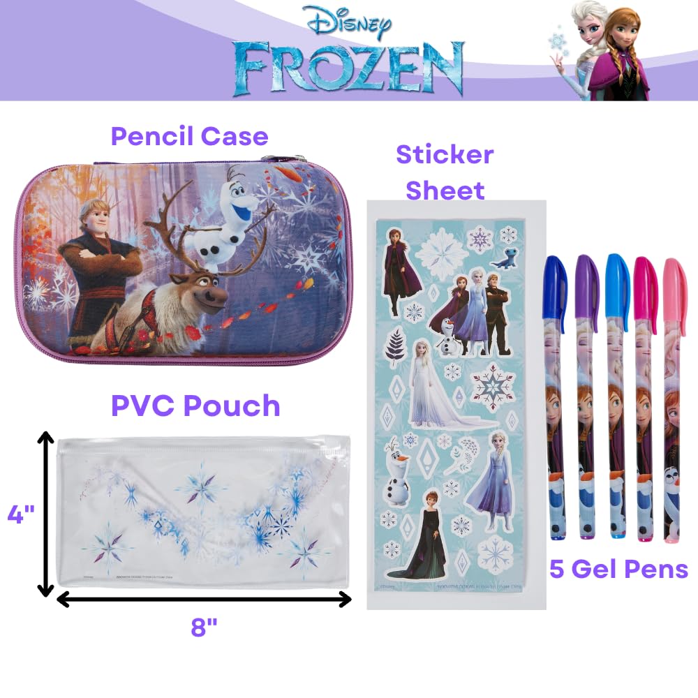 Innovative Designs Barbie Pencil Case Set with Stickers and Gel Pens for Kids, Molded with Zip Closure, Pink