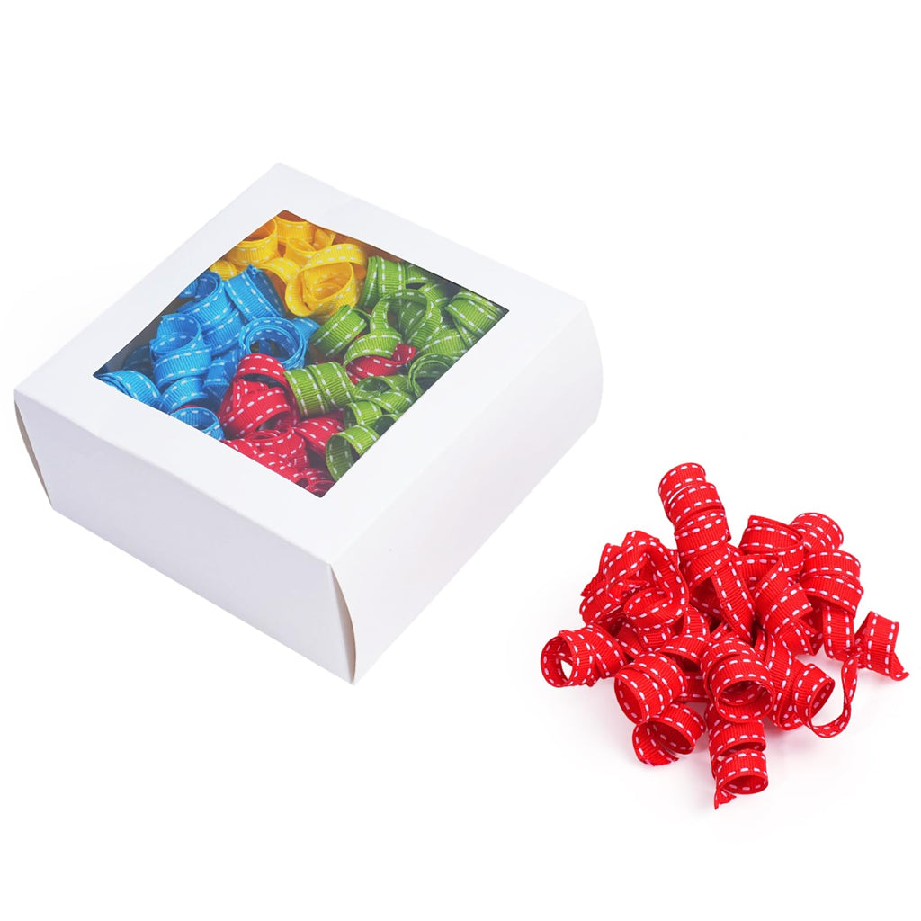 LaRibbon Rainbow Bows - Curly Ribbon Gift Bows, Self Adhesive for Birthday Party, Holiday Party Favors, Gift Wrapping - 6 Counts