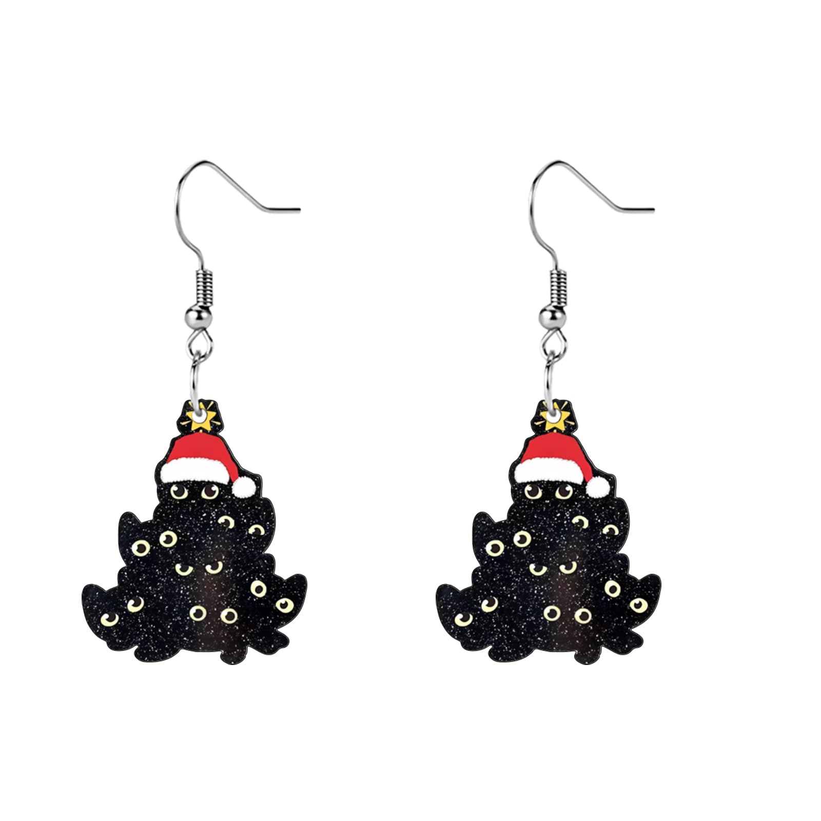 Funny Dog Sunflower Paw Print Earrings for Women - Unique & Quirky Funky Acrylic Dangle Earrings, Cute & Silly Novelty Design, Wacky & Crazy Earrings for Fun Lovers