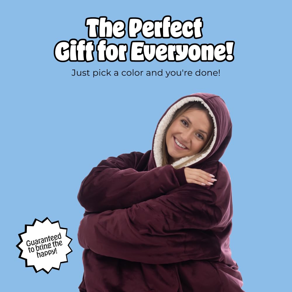 THE COMFY Original | From Shark Tank | Patented | Oversized Sherpa Wearable Blanket Hoodie| Gift for Women & Men | One Size