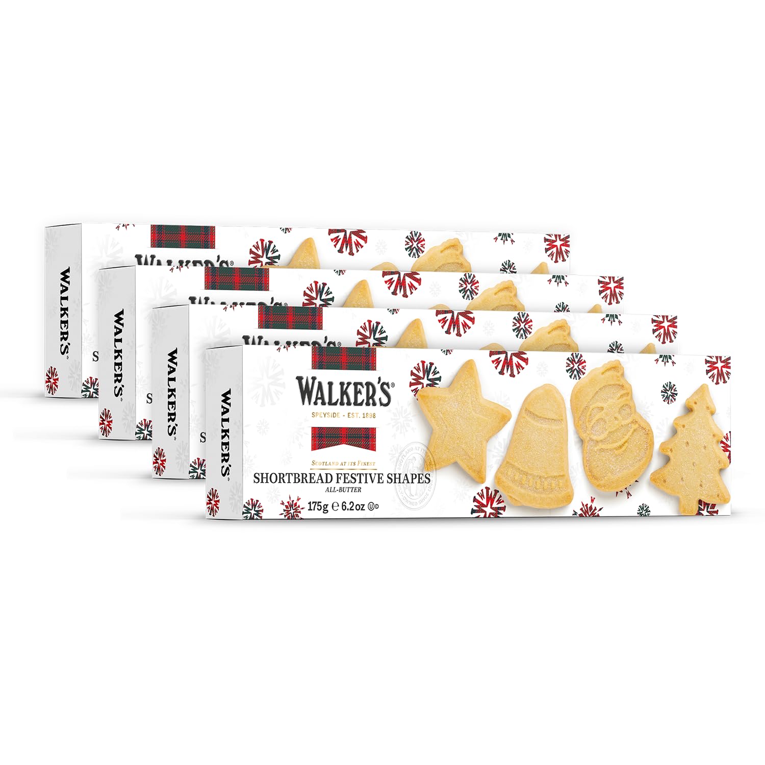 Walker's Shortbread Christmas Tree Shaped Mini Holiday Cookies, Pure Butter Shortbread Cookies, 5.3 Oz Box