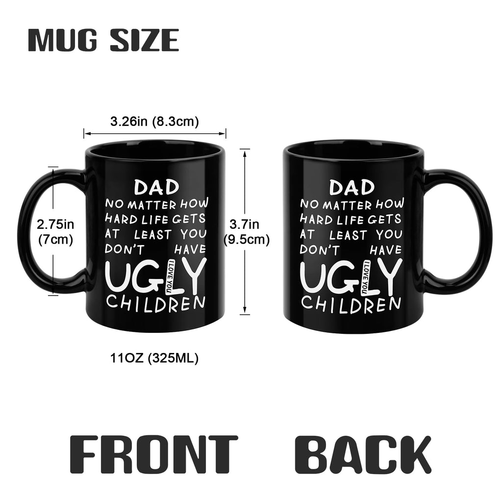 Fathers Day Dad Gifts from Daughter Son - 11oz Funny Coffee Mug for Dad Husband from Wife Kids Unique Ceramic Cup Printed on Both Sides Personalized Birthday Father’s Day Presents for Daddy Stepfather