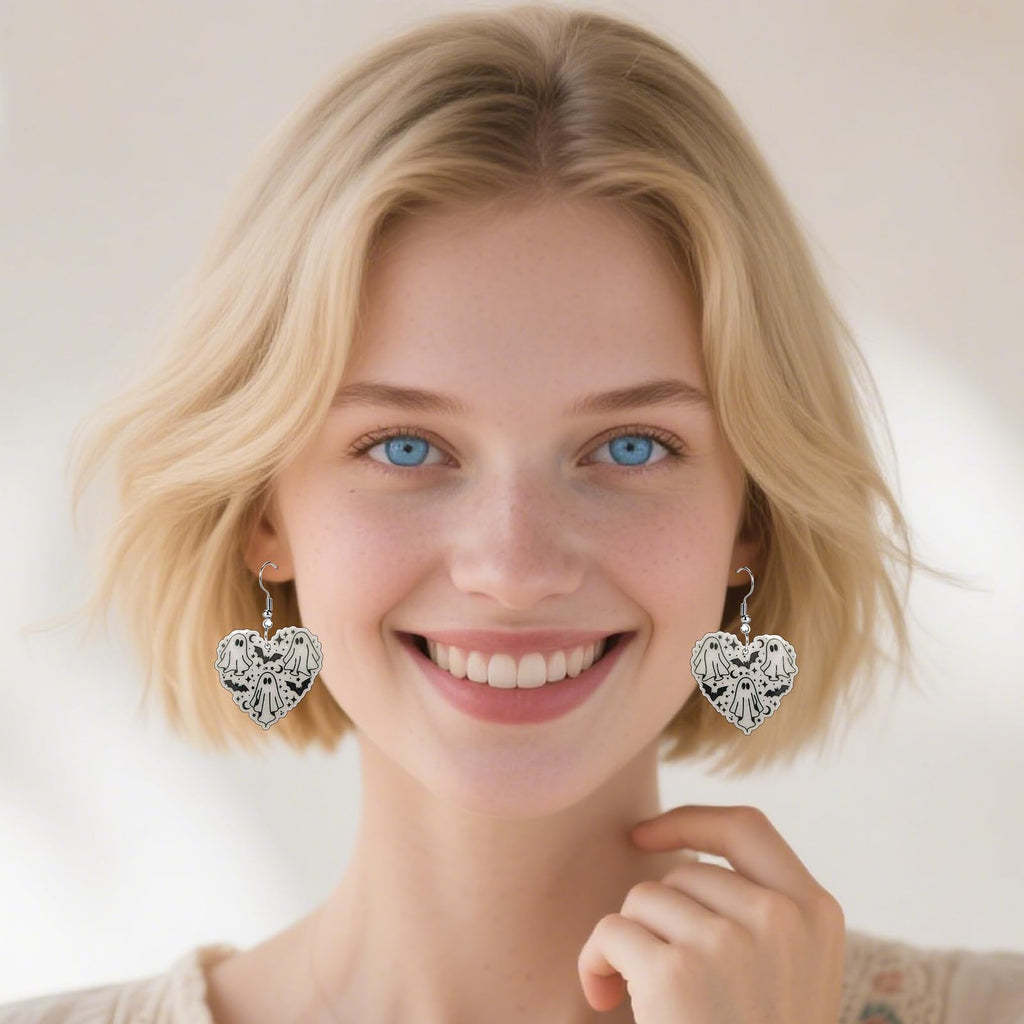 Funny Dog Sunflower Paw Print Earrings for Women - Unique & Quirky Funky Acrylic Dangle Earrings, Cute & Silly Novelty Design, Wacky & Crazy Earrings for Fun Lovers
