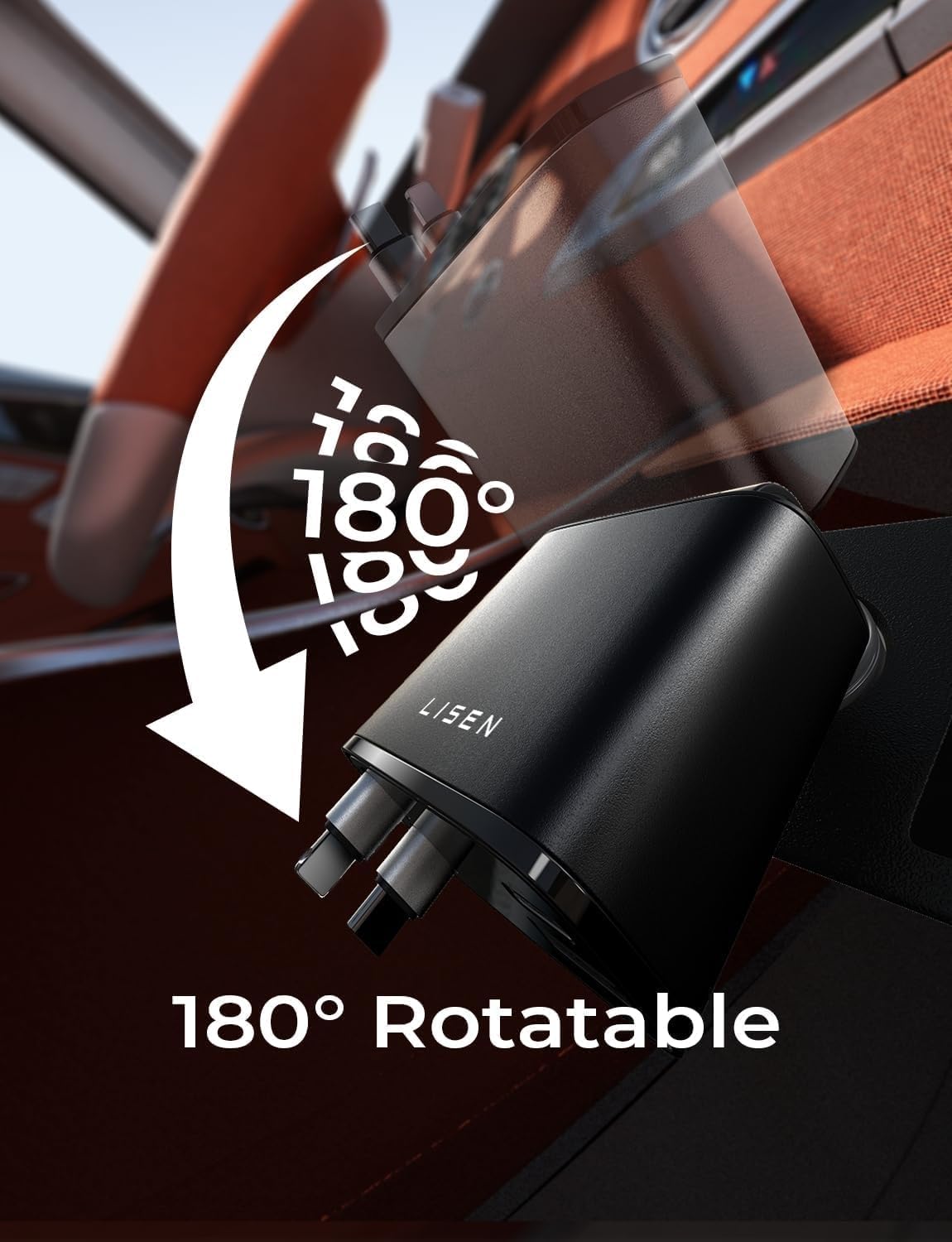 LISEN Retractable Car Charger, 84W Car Charger USB C Fast Charger Adapter for iPhone, Car Accessories for Men Women, Gifts for Fathers Day for Men Dad Husband, for iPhone 17 16 15 14 13 12 11 Samsung