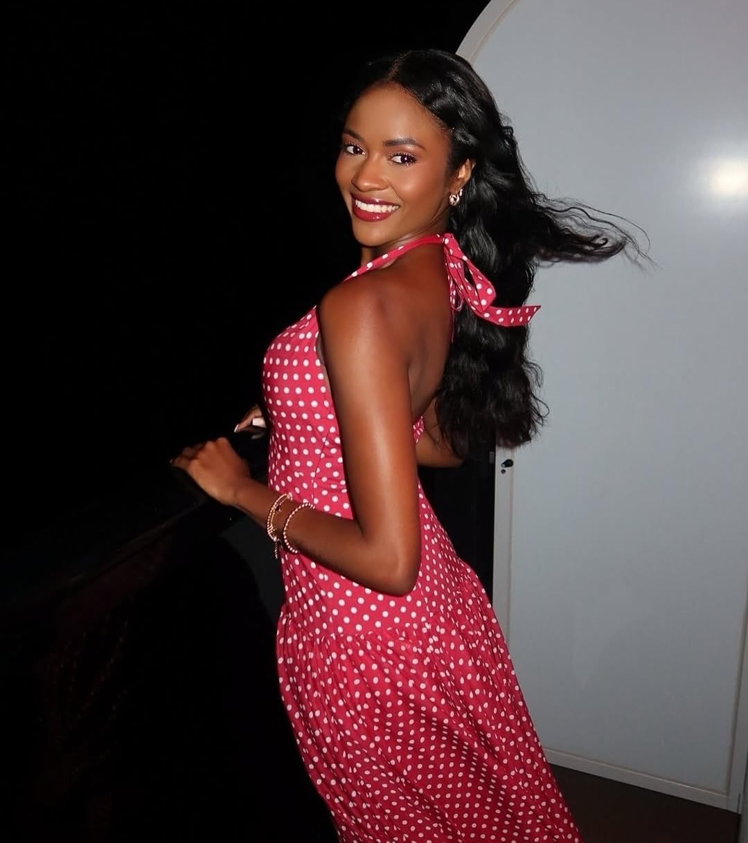 Women's Polka Dot Maxi Dress Halter Neck Sleeveless Drop Waist Flowy Summer Wedding Beach Sundress