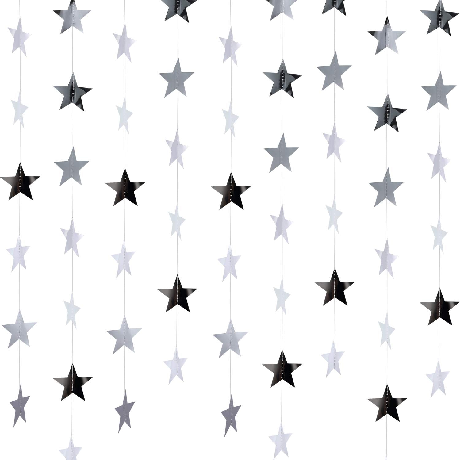 Patelai Glitter Star Garland Banner 2026 Graduation Decor 130 Feet Star Hanging Banner Twinkle Backdrop for Party Birthday Classroom Wedding Supplies(Gold)