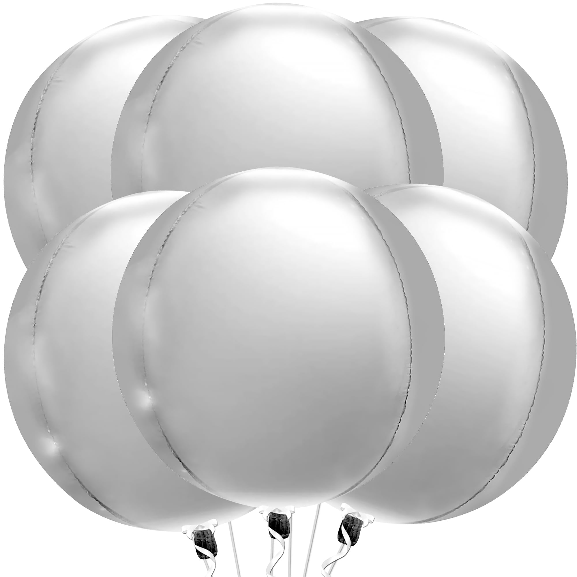 KatchOn, Big Silver Disco Ball Balloons - 22 Inch, Pack of 6 | Disco Party Decorations, 4D Sphere Disco Balloons for 70s Theme Party Decor, Bachelorette Party Decorations | Graduation Decorations 2026