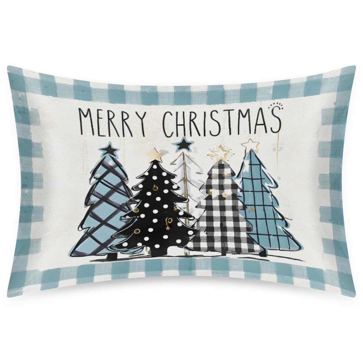 Christmas Light Trees Satin Pillow Case for Hair and Skin Satin Pillowcase Without Zipper Pillowcase, Standard Size Slip Silk Pillow Cases 20"x26" Silk Pillowcases for Bedroom Sofa Home Decor