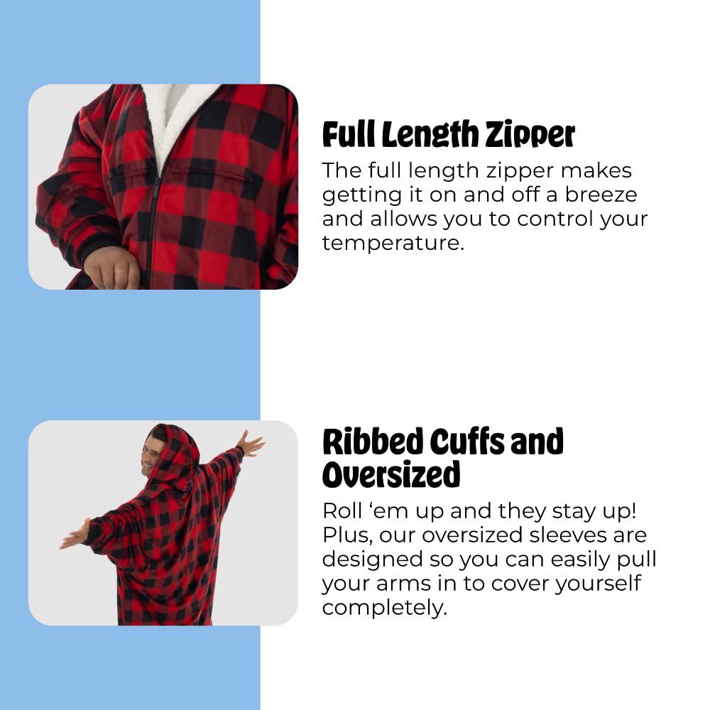THE COMFY Original | From Shark Tank | Patented | Oversized Sherpa Wearable Blanket Hoodie| Gift for Women & Men | One Size