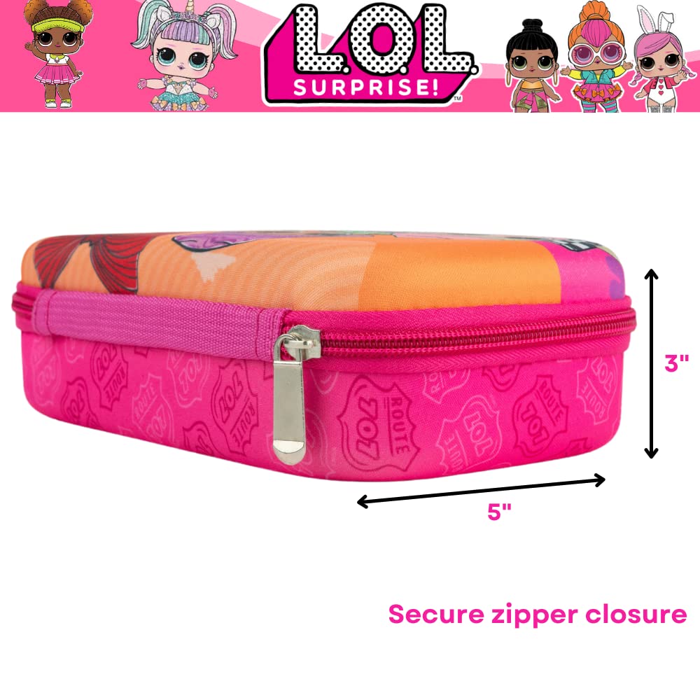 Innovative Designs Barbie Pencil Case Set with Stickers and Gel Pens for Kids, Molded with Zip Closure, Pink