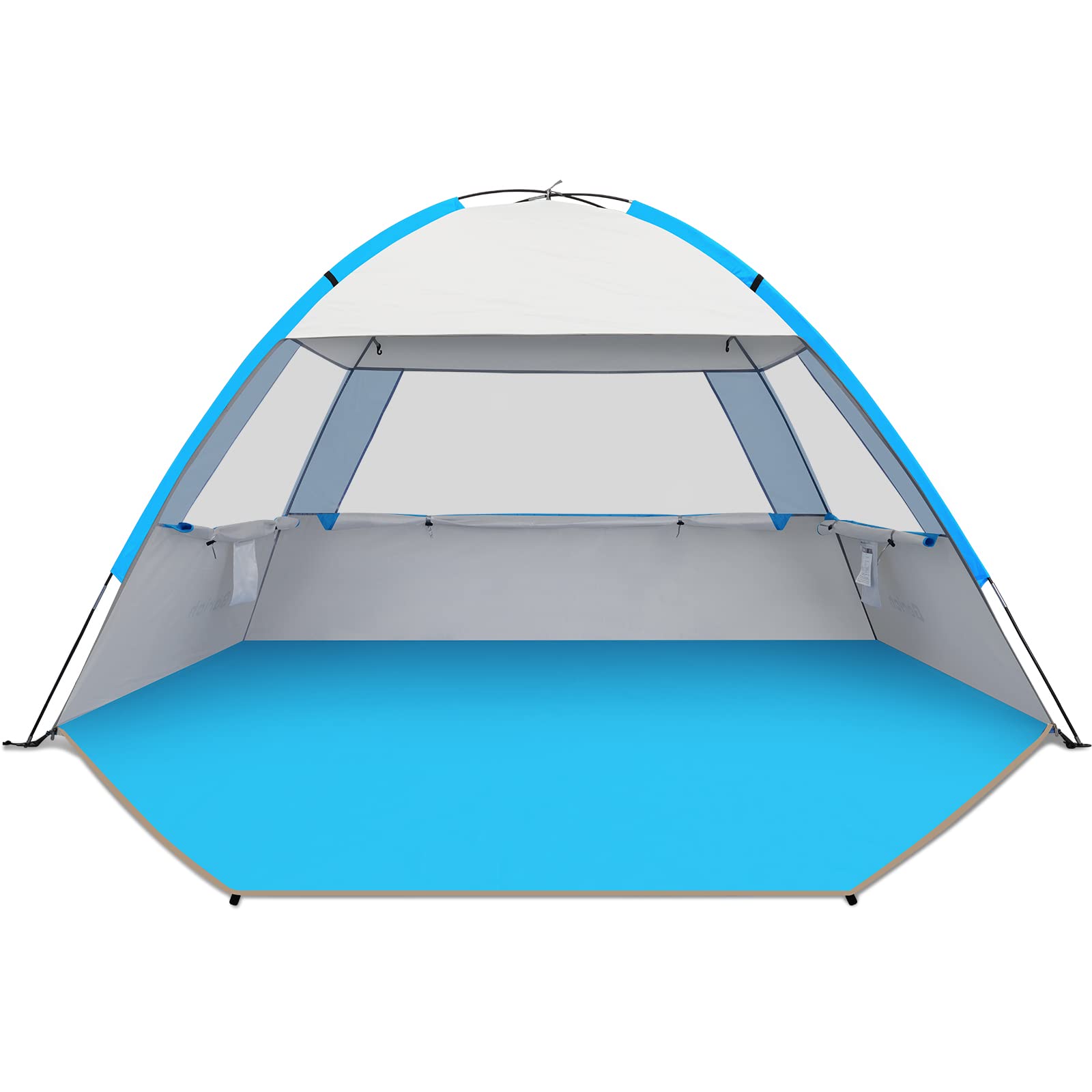 Gorich Beach Tent Sun Shelter for 3/4/6/8/10 Person with UPF 50＋ UV Protection, Lightweight & Easy Setup Beach Shade Canopy, Portable Beach Shade Tent Beach Cabana