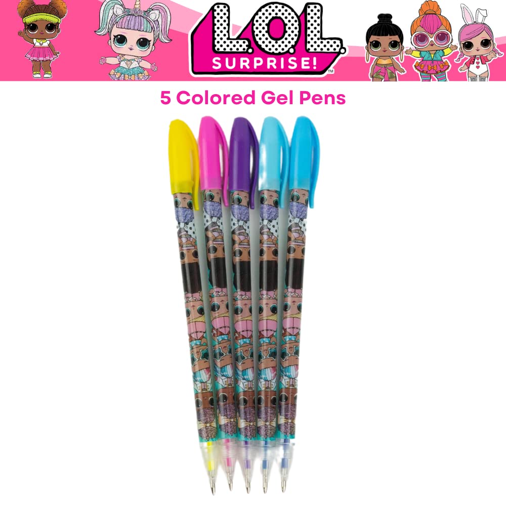 Innovative Designs Barbie Pencil Case Set with Stickers and Gel Pens for Kids, Molded with Zip Closure, Pink