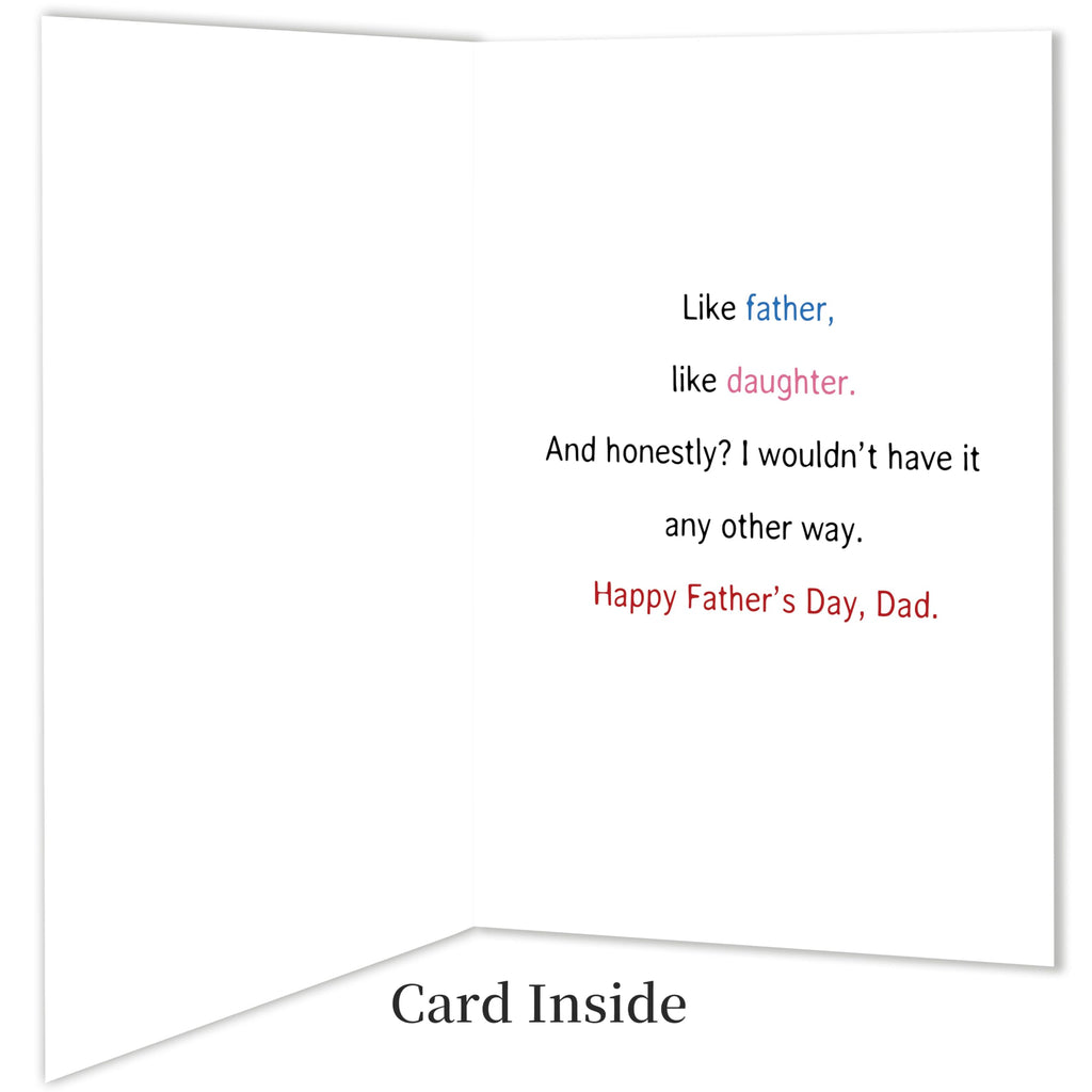 IDU Fathers Day Card, Funny Fathers Day Cards Gifts Decorations for Dad from Daughter, Happy Father's Day Cards Gifts Ideas with Envelope, Cute Humor Like Father Like Daughter Card