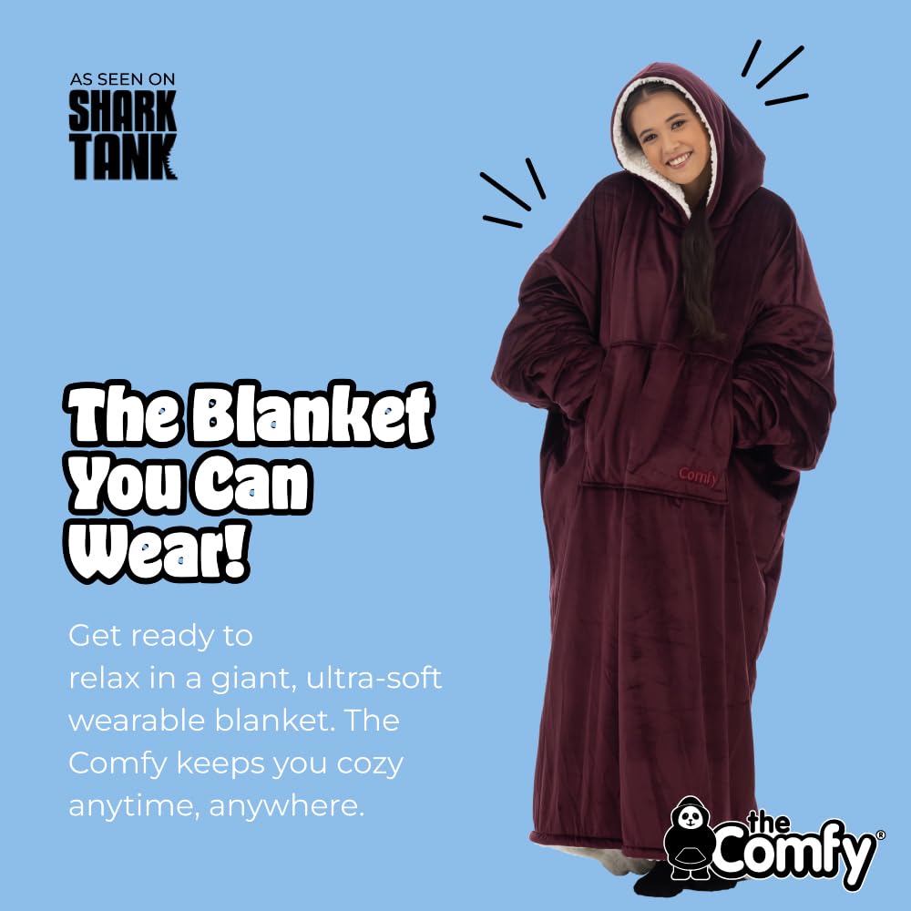 THE COMFY Original | From Shark Tank | Patented | Oversized Sherpa Wearable Blanket Hoodie| Gift for Women & Men | One Size