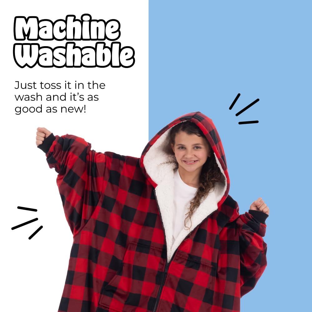 THE COMFY Original | From Shark Tank | Patented | Oversized Sherpa Wearable Blanket Hoodie| Gift for Women & Men | One Size