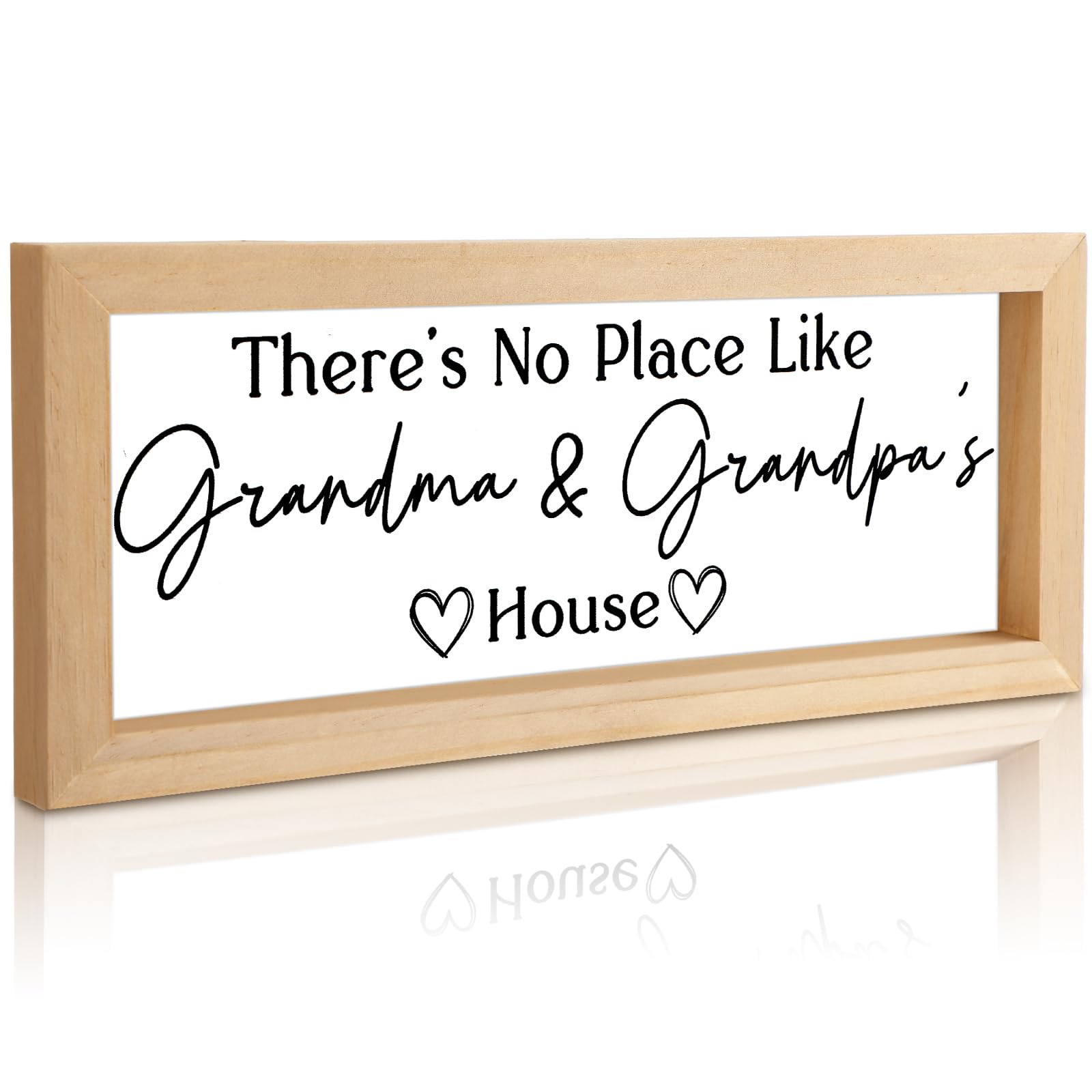 Yousoontic Grandparents Gift from Grandkids There's No Place Like Grandma & Grandpa's House Wooden Sign Farmhouse Home Decor for Birthday Christmas Thanksgiving Gift(Dark Brown,11.8 Inch)