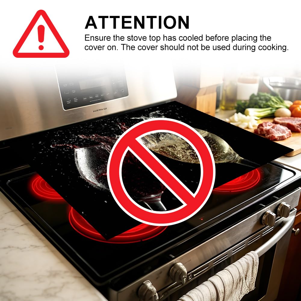 Stove Mat 28.35 x 20.47 Inch Christmas Fireplace and Tree Design Cozy Living Room Holiday Scene Decorative Kitchen Countertop Cover Reusable Flexible Mat for Gas Range Electric Stove Home Winter Décor