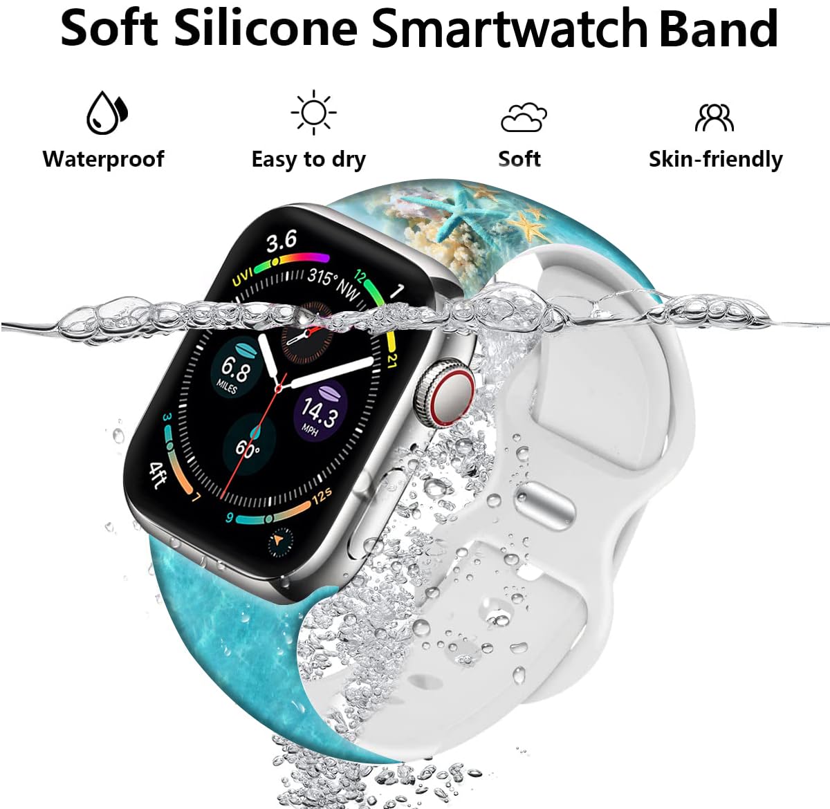 Holiday Watch Bands Compatible Watch 38mm 40mm 41mm 42mm for Women Men, Adjustable Soft Silicone Replacement Smartwatch Wristband for SE Series 8/7/6/5/4/3/2/1