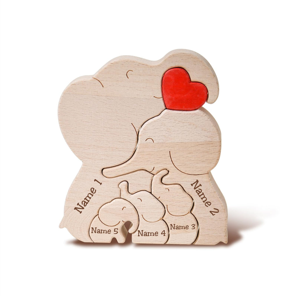 Personalized Family Name Puzzle with 2-8 Names Custom Wooden Bear Puzzle with Names Customized Wooden Puzzle Gifts for Christmas (Bear)