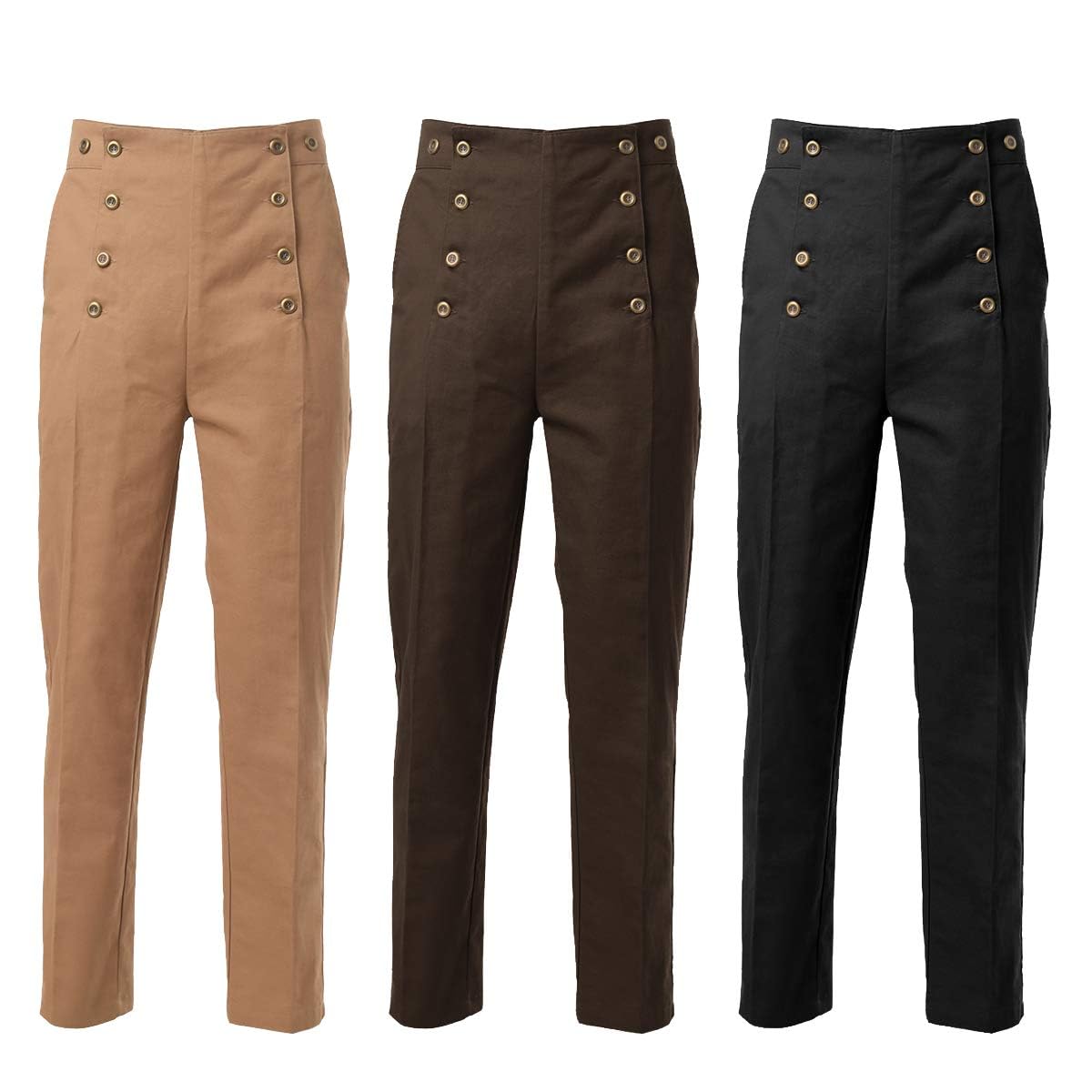 BPURB Mens Victorian Pants Cosplay Costume Steampunk Gothic Pants Trousers