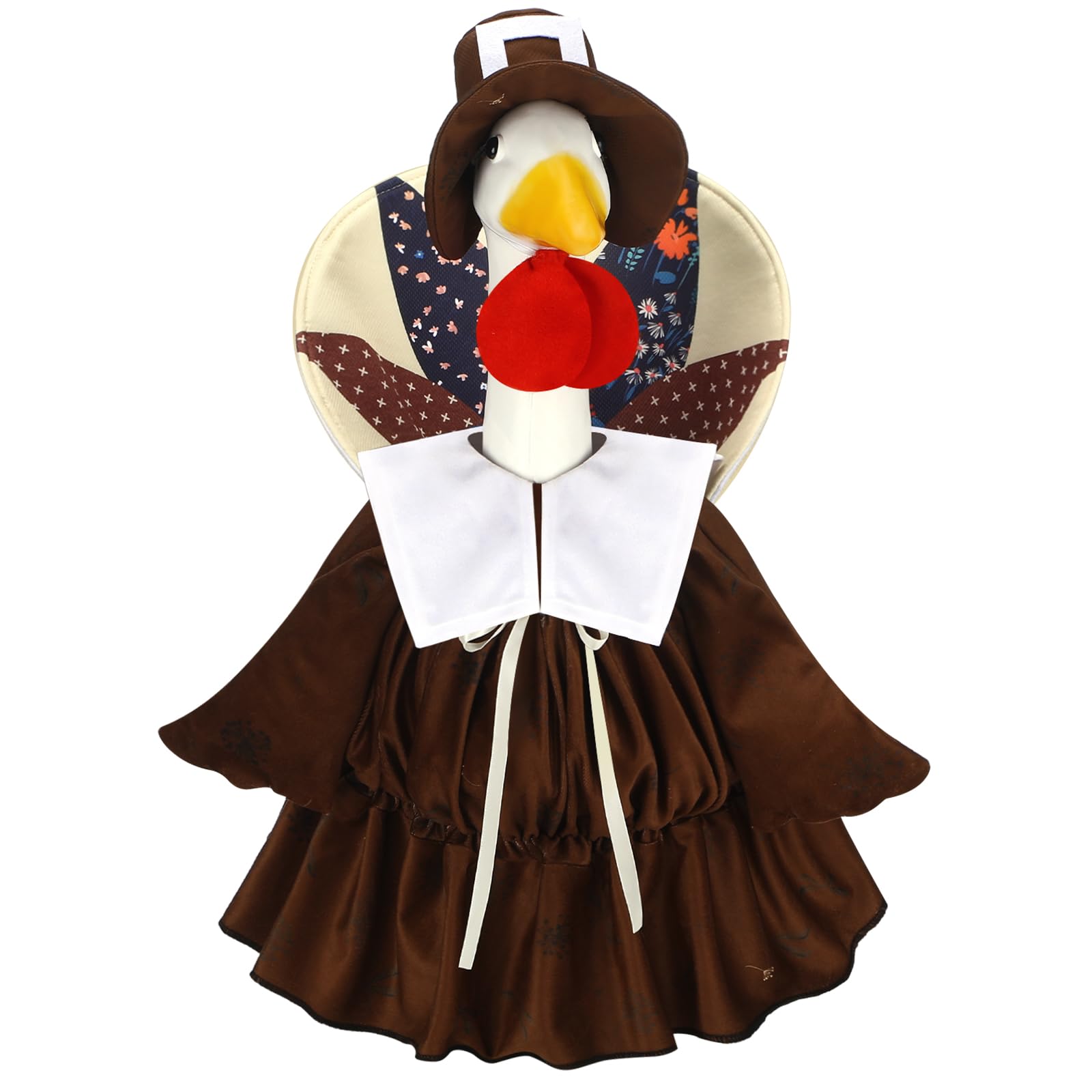 Suzile Fall Maple Porch Goose Outfit Autumn Goose Clothes for 23 Inch Cement or Plastic Geese Costume for Yard Lawn Outdoor Garden Patio Concrete Duck Statue Dress Thanksgiving Party Holiday Decor