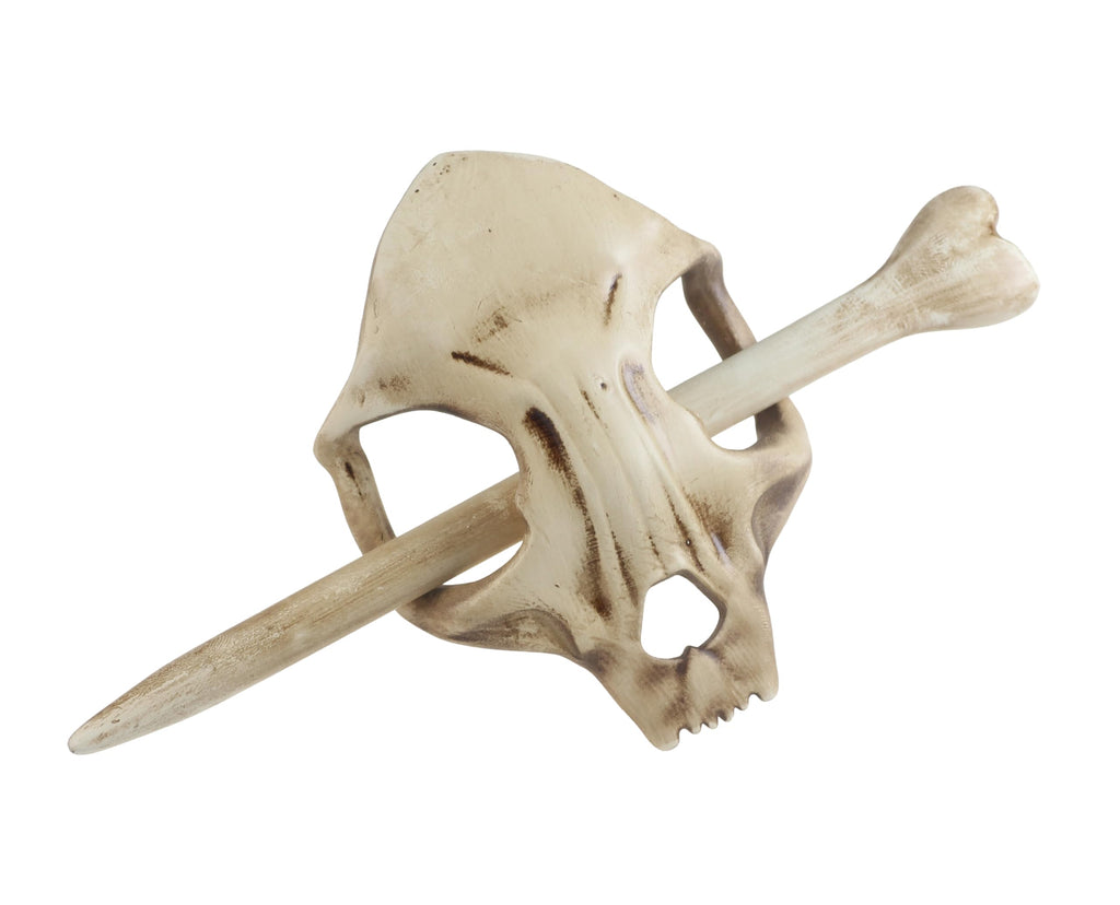 Cat Skull Hair Stick, Gothic Feline Skull Resin Bone Hair Slide Barrette for Women, Cat Skull Hair Clip Halloween Cosplay Witchcore Hairpin, Spooky Updo Holder (1 Piece)