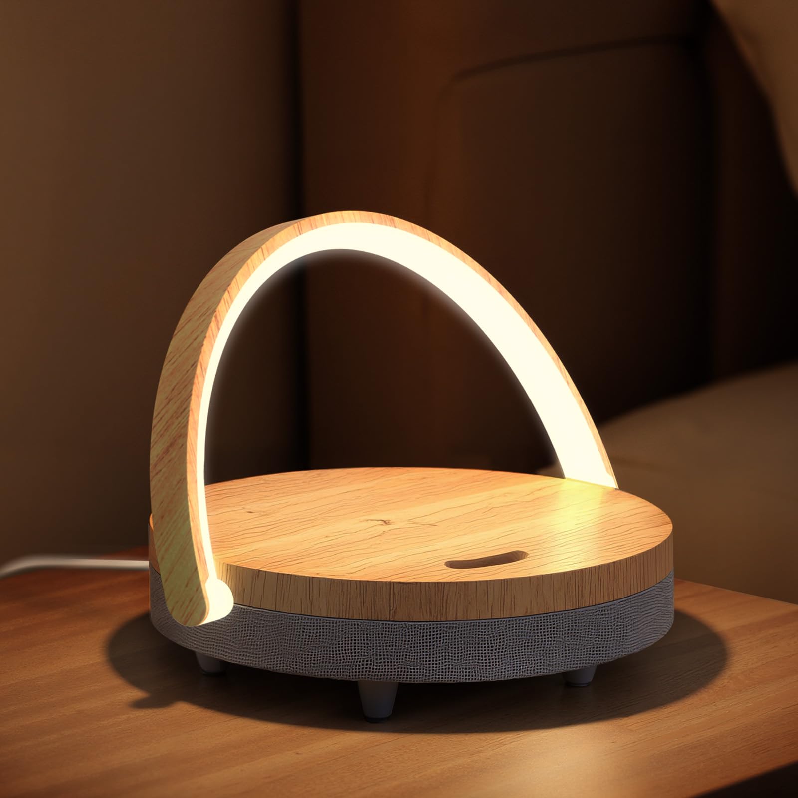 EZVALO Gifts for Mom, 4-in-1 Bedside Lamp with Bluetooth Speaker, Dimmable Night Light, Charging Station and Phone Holder, Birthday Gifts for Women, Teens, Wife and Friends