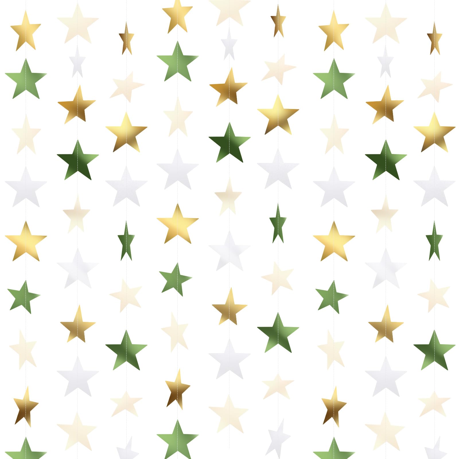 Patelai Glitter Star Garland Banner 2026 Graduation Decor 130 Feet Star Hanging Banner Twinkle Backdrop for Party Birthday Classroom Wedding Supplies(Gold)