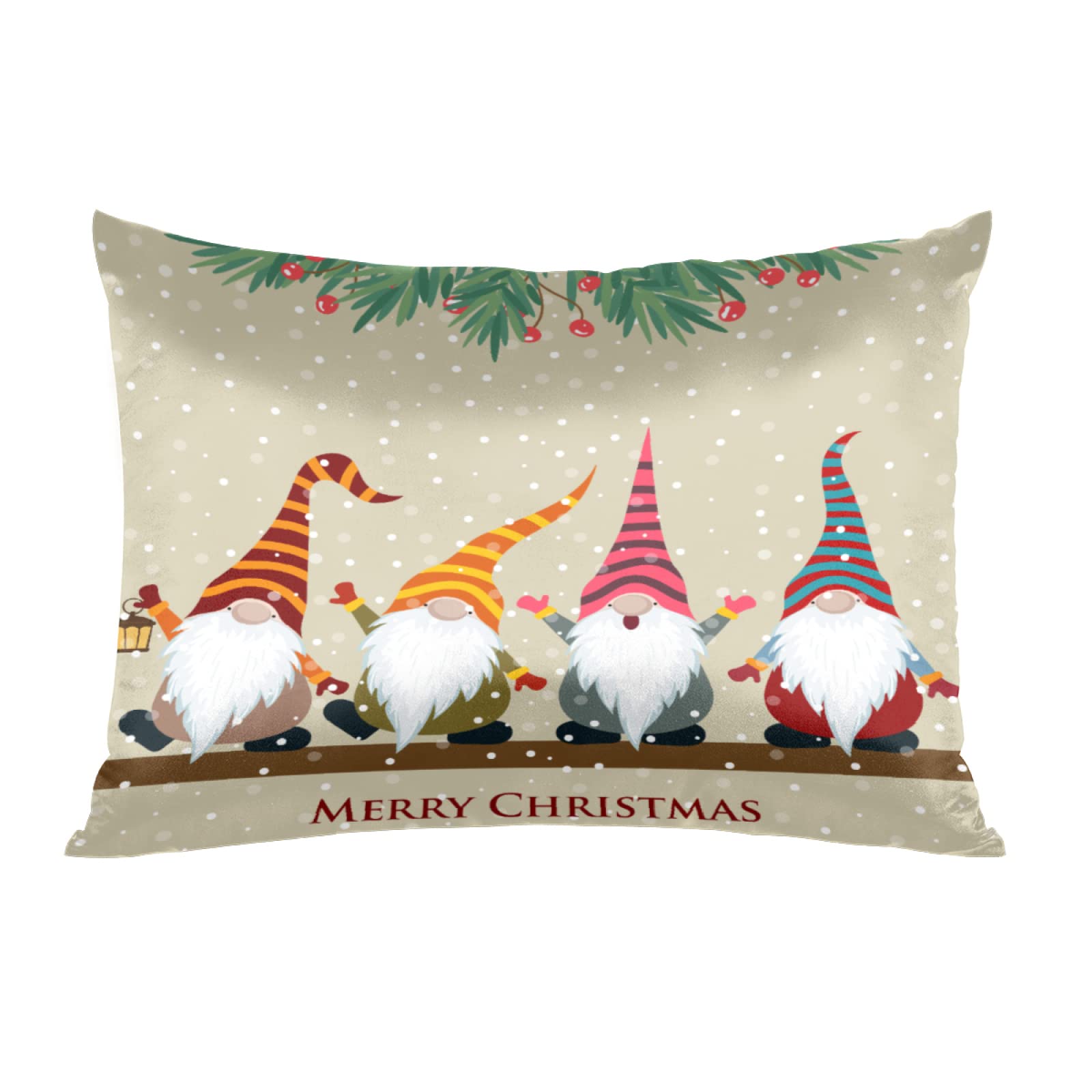 Christmas Light Trees Satin Pillow Case for Hair and Skin Satin Pillowcase Without Zipper Pillowcase, Standard Size Slip Silk Pillow Cases 20"x26" Silk Pillowcases for Bedroom Sofa Home Decor