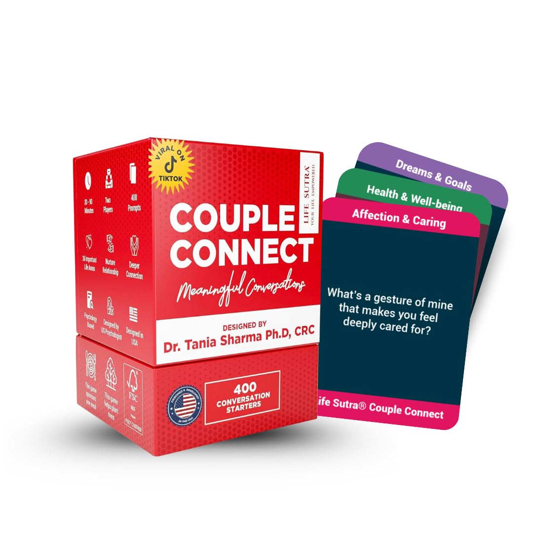 Life Sutra Couple Reconnect 3 in 1 Game - 200 Classsic Conversation Cards, 100 Scratch Off Date Adventures and Endless Date Nights Combinations with The Couples Dice Game. Ideal Valentine's Gift
