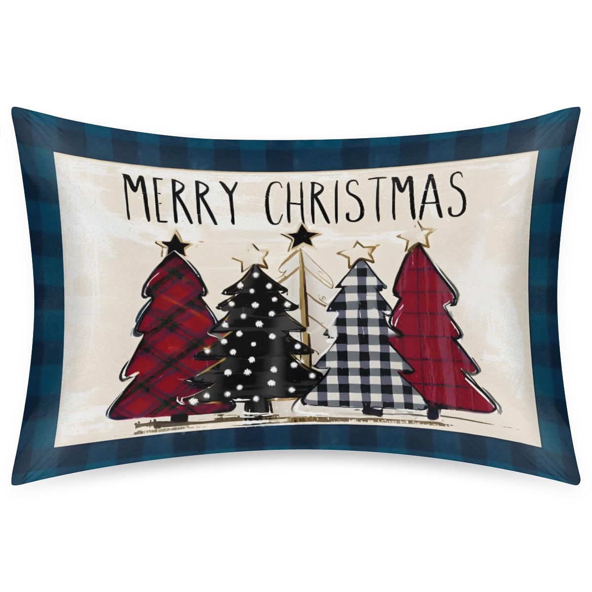 Christmas Light Trees Satin Pillow Case for Hair and Skin Satin Pillowcase Without Zipper Pillowcase, Standard Size Slip Silk Pillow Cases 20"x26" Silk Pillowcases for Bedroom Sofa Home Decor