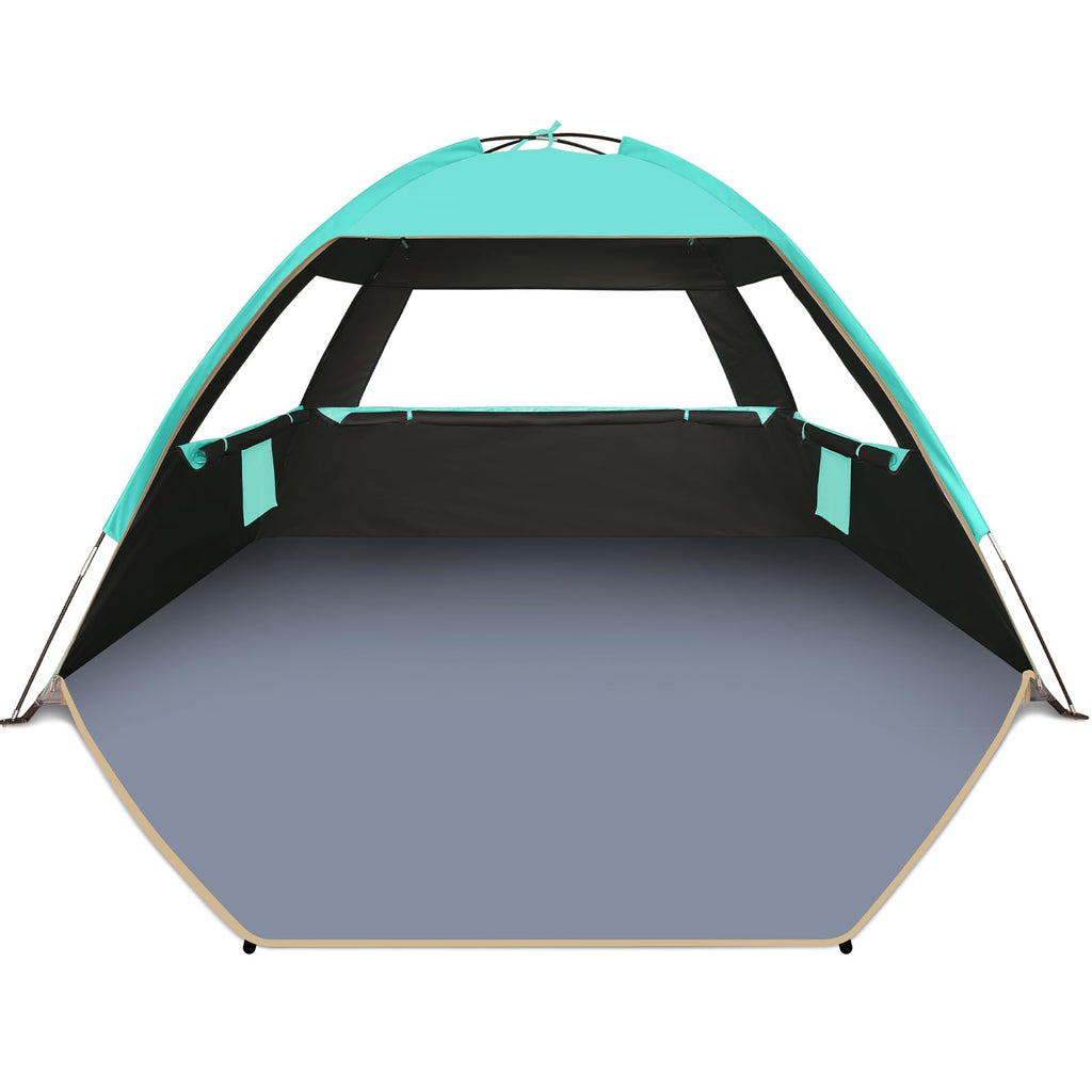 Gorich Beach Tent Sun Shelter for 3/4/6/8/10 Person with UPF 50＋ UV Protection, Lightweight & Easy Setup Beach Shade Canopy, Portable Beach Shade Tent Beach Cabana
