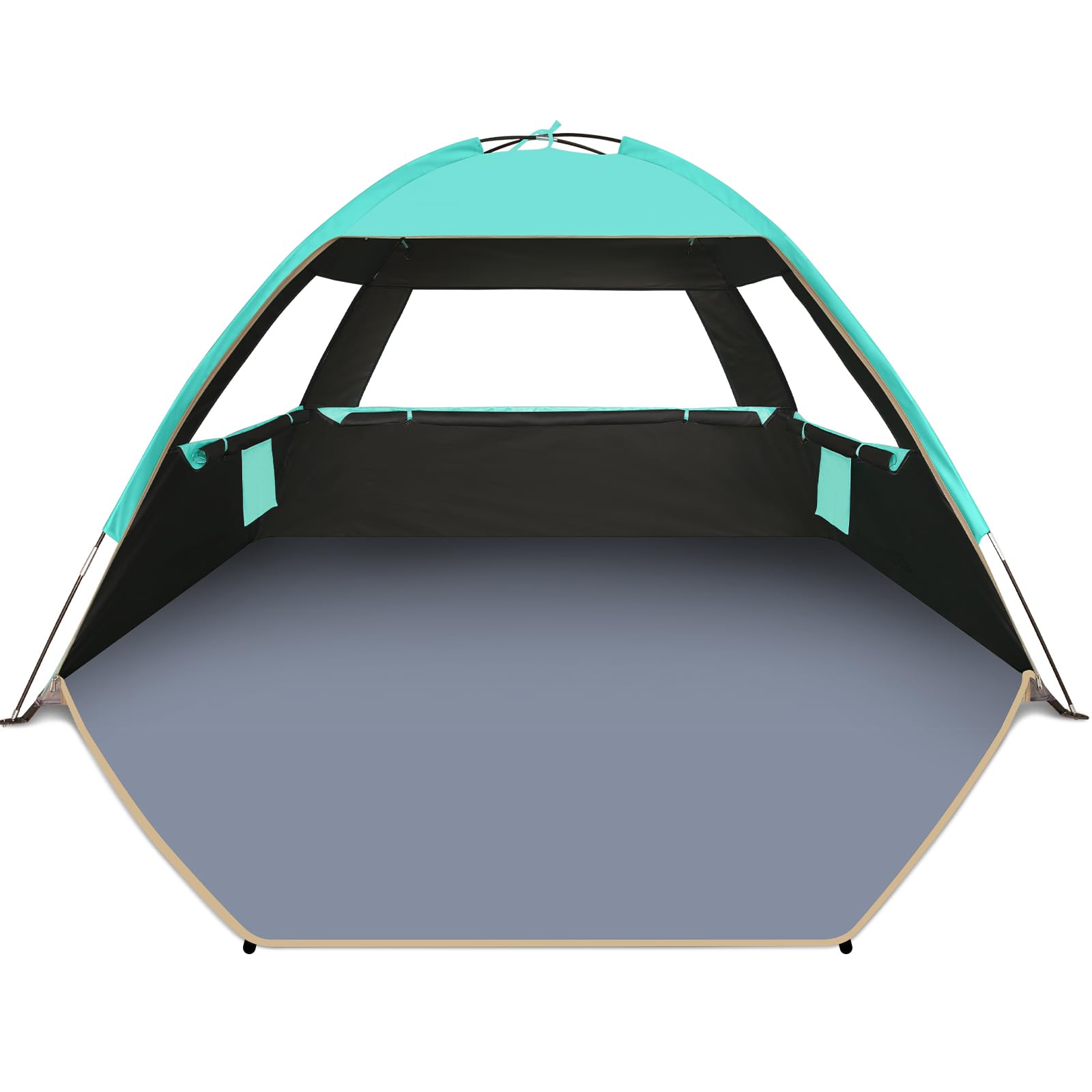Gorich Beach Tent Sun Shelter for 3/4/6/8/10 Person with UPF 50＋ UV Protection, Lightweight & Easy Setup Beach Shade Canopy, Portable Beach Shade Tent Beach Cabana