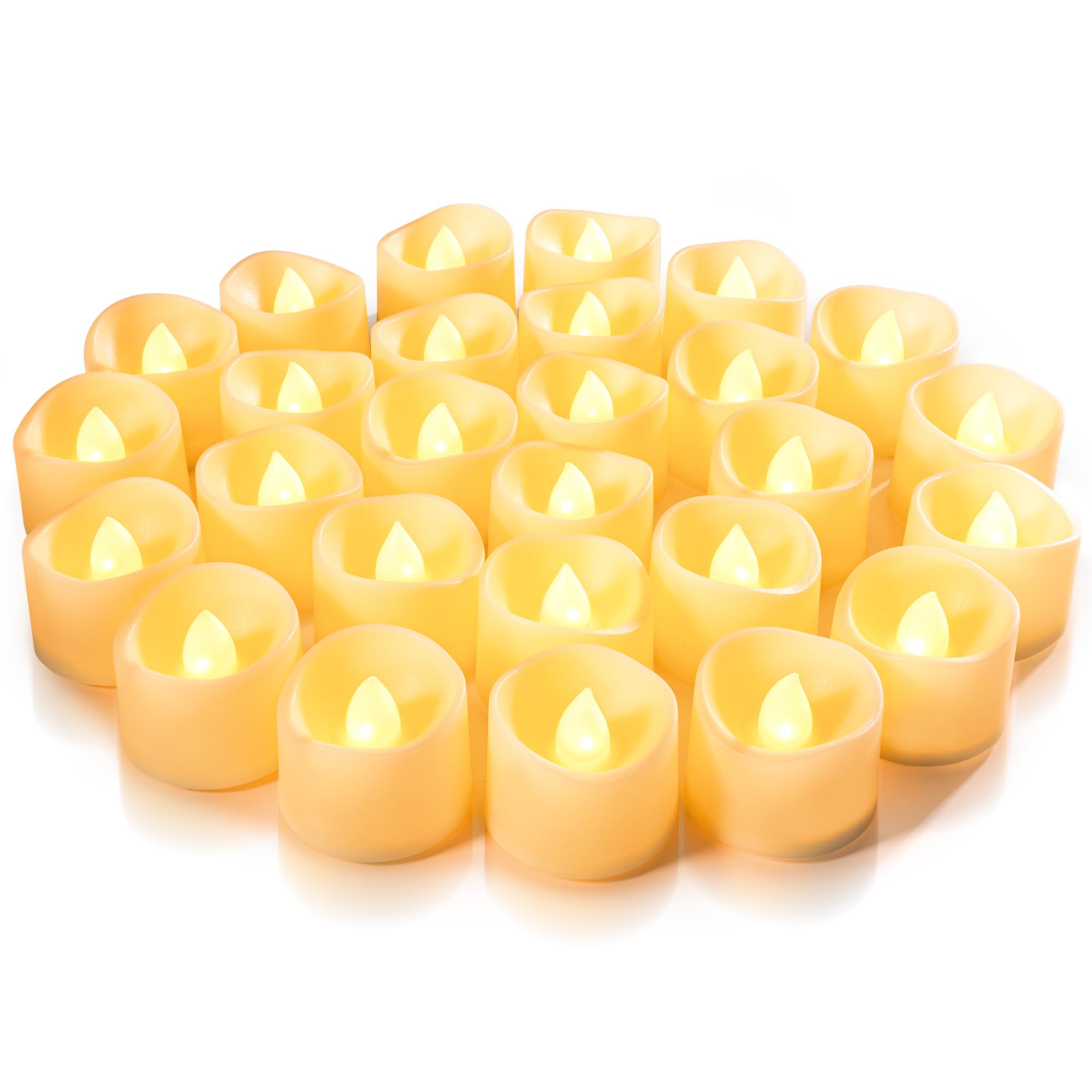 Homemory Green Tea Lights Candles Battery Operated, 200+Hour Flameless Flickering Fake Electric LED Colored Tealights for St. Patrick's Day, Christmas, Theme Party, Seasonal Celebrations, 12-Pack