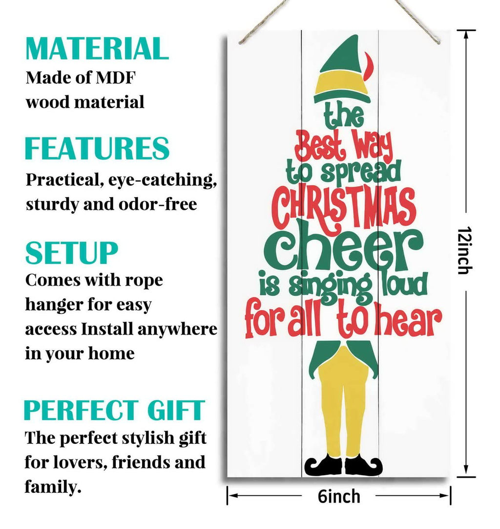 Christmas Door Sign Decor, Not a Creature was Stirring, not Even a Mouse, Winter Seasonal Christmas Wall Art Hanging Wooden Sign Merry Xmas Holiday Decorations for Home Outside Indoor