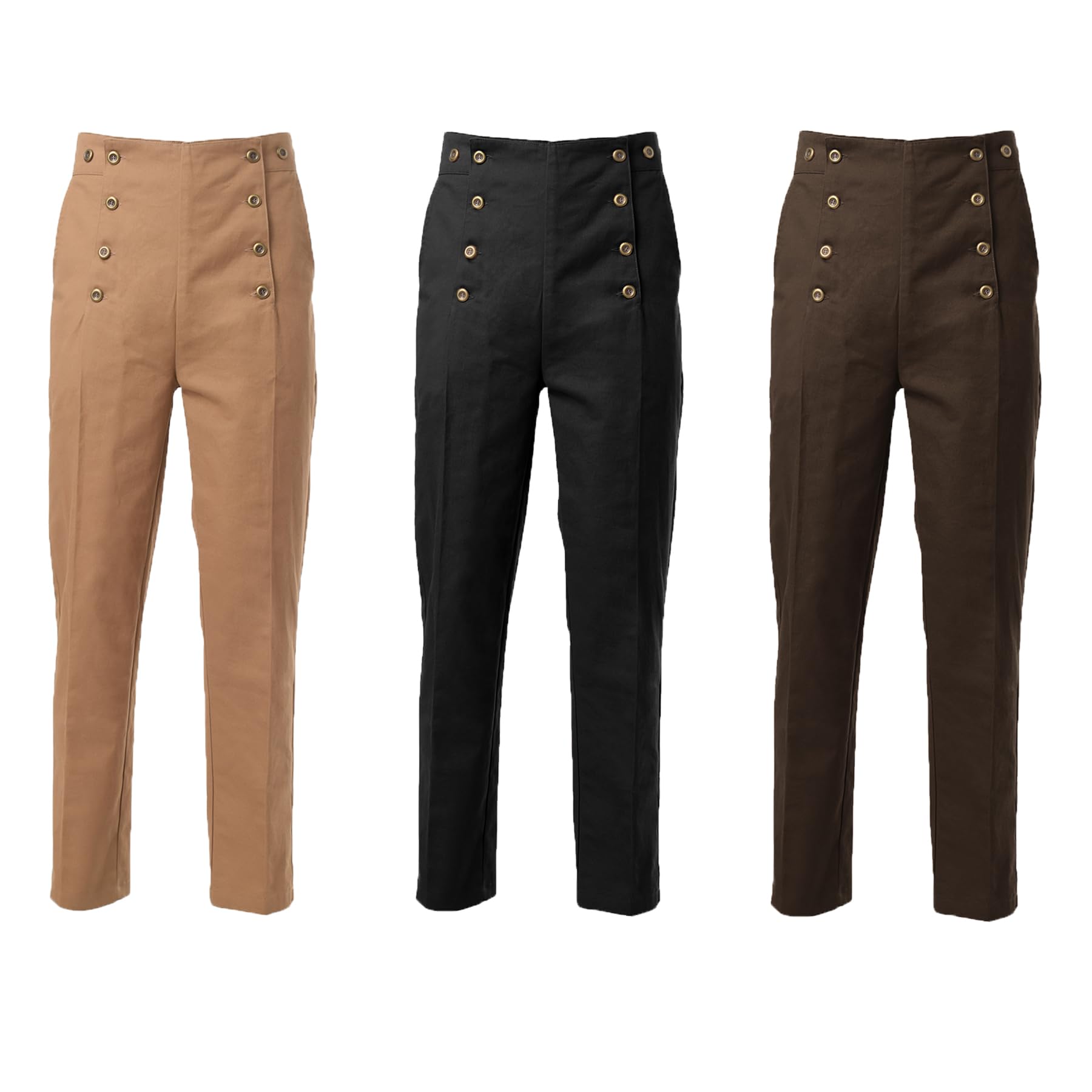 BPURB Mens Victorian Pants Cosplay Costume Steampunk Gothic Pants Trousers