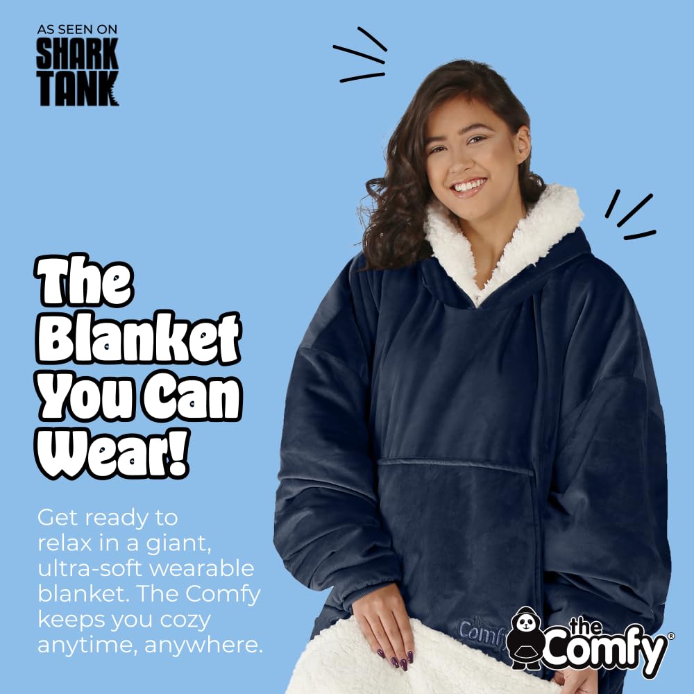 THE COMFY Original | From Shark Tank | Patented | Oversized Sherpa Wearable Blanket Hoodie| Gift for Women & Men | One Size