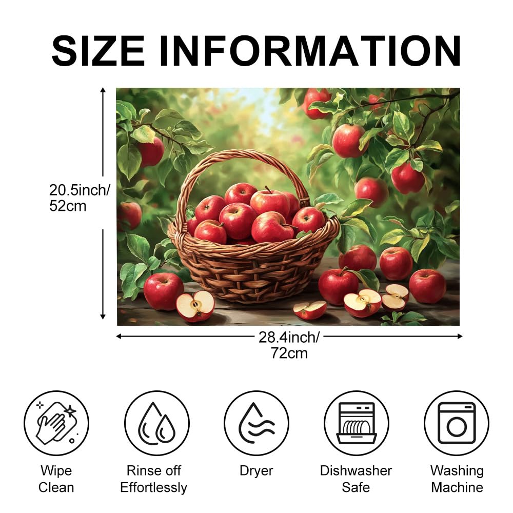 Stove Mat 28.35 x 20.47 Inch Christmas Fireplace and Tree Design Cozy Living Room Holiday Scene Decorative Kitchen Countertop Cover Reusable Flexible Mat for Gas Range Electric Stove Home Winter Décor