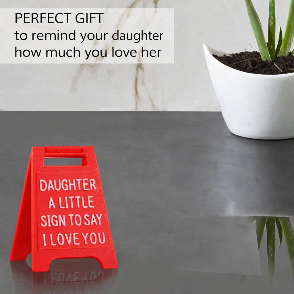 Romantic Mini Desk Sign with “I Love You” Message – Valentine’s Day & Romantic Anniversaries Gift for Her or Him – Cute Freestanding Love Keepsake - Premium Plastic Solid Freestanding Desk Sign