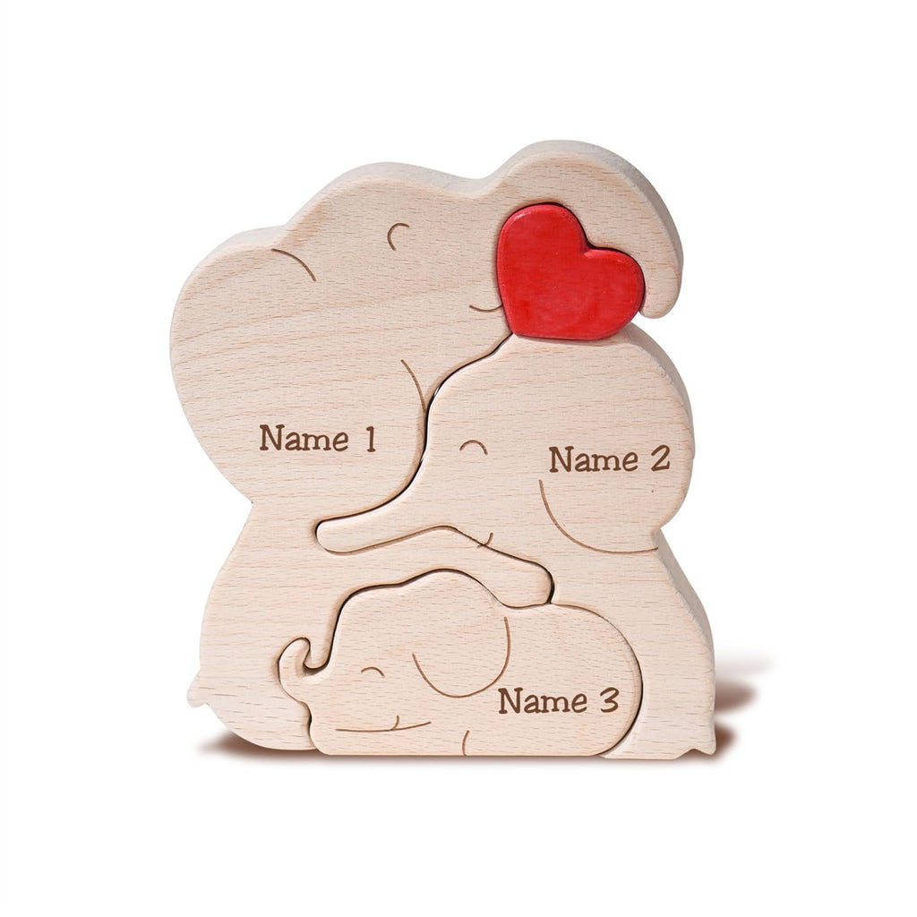 Personalized Family Name Puzzle with 2-8 Names Custom Wooden Bear Puzzle with Names Customized Wooden Puzzle Gifts for Christmas (Bear)