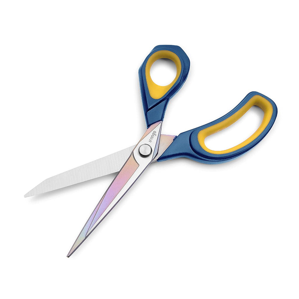 LIVINGO Premium Tailor Scissors Heavy Duty Multi-Purpose Titanium Coating Forged Stainless Steel Sewing Fabric Leather Dressmaking Comfort Grip Shears Professional Crafting (9.5 INCH)