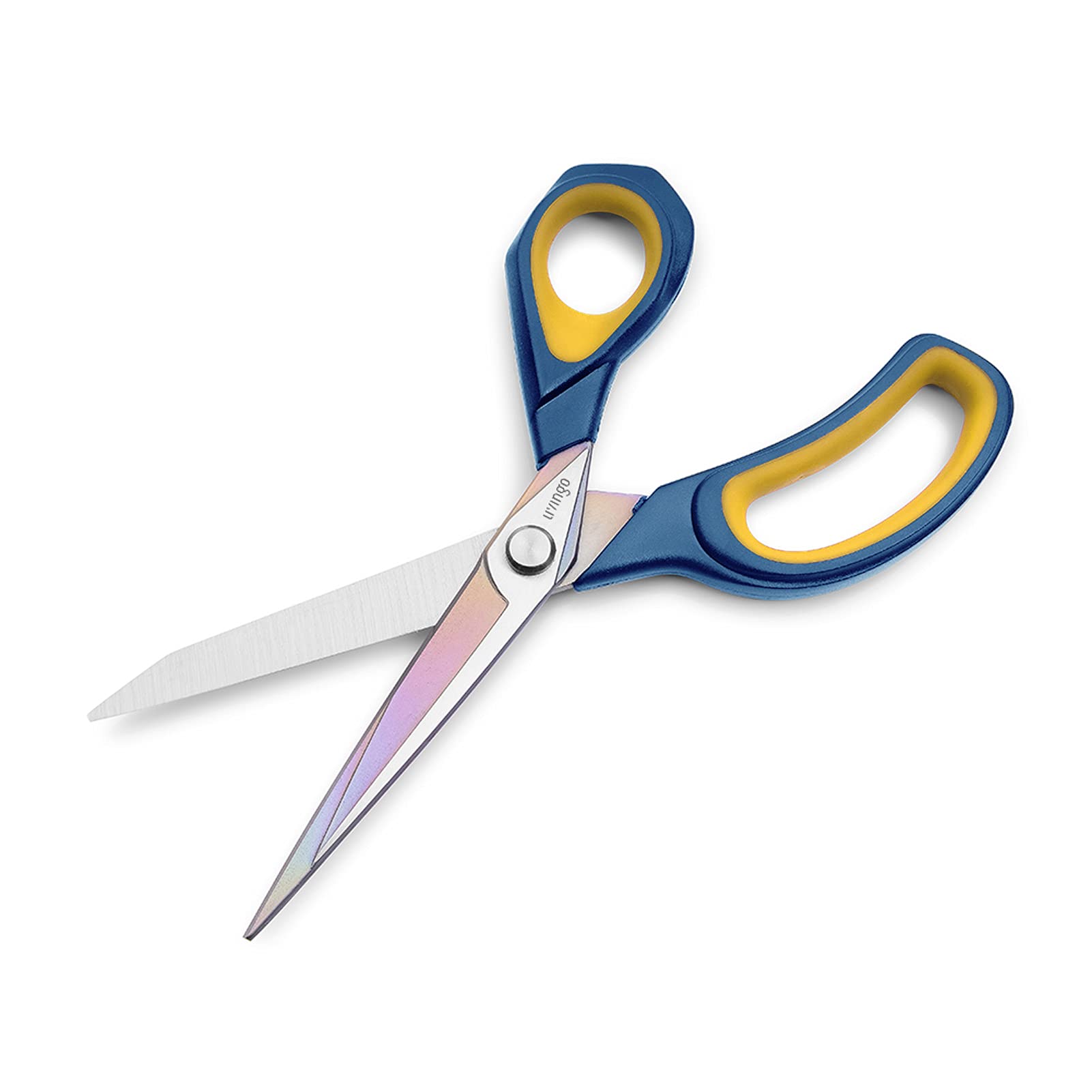 LIVINGO Premium Tailor Scissors Heavy Duty Multi-Purpose Titanium Coating Forged Stainless Steel Sewing Fabric Leather Dressmaking Comfort Grip Shears Professional Crafting (9.5 INCH)