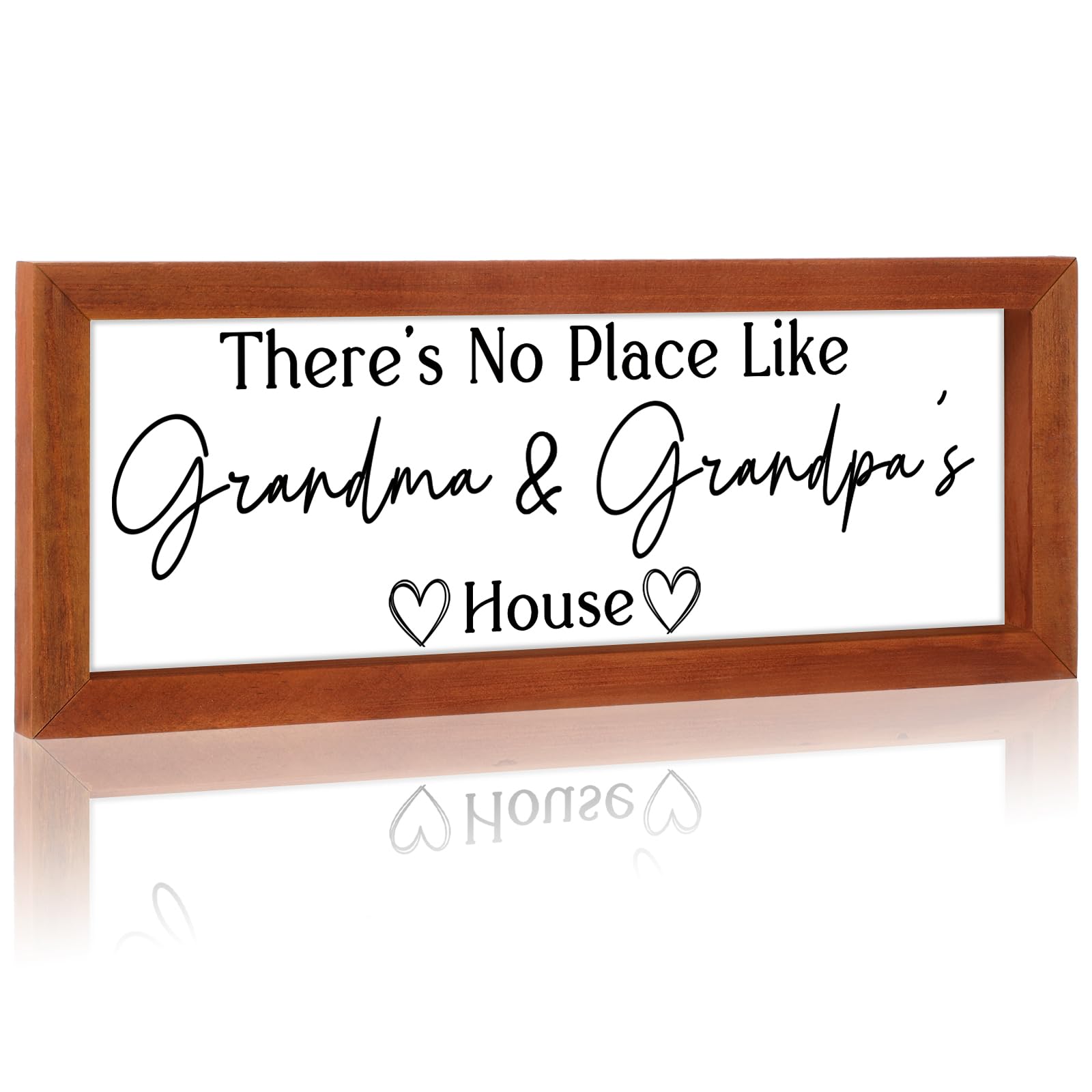 Yousoontic Grandparents Gift from Grandkids There's No Place Like Grandma & Grandpa's House Wooden Sign Farmhouse Home Decor for Birthday Christmas Thanksgiving Gift(Dark Brown,11.8 Inch)