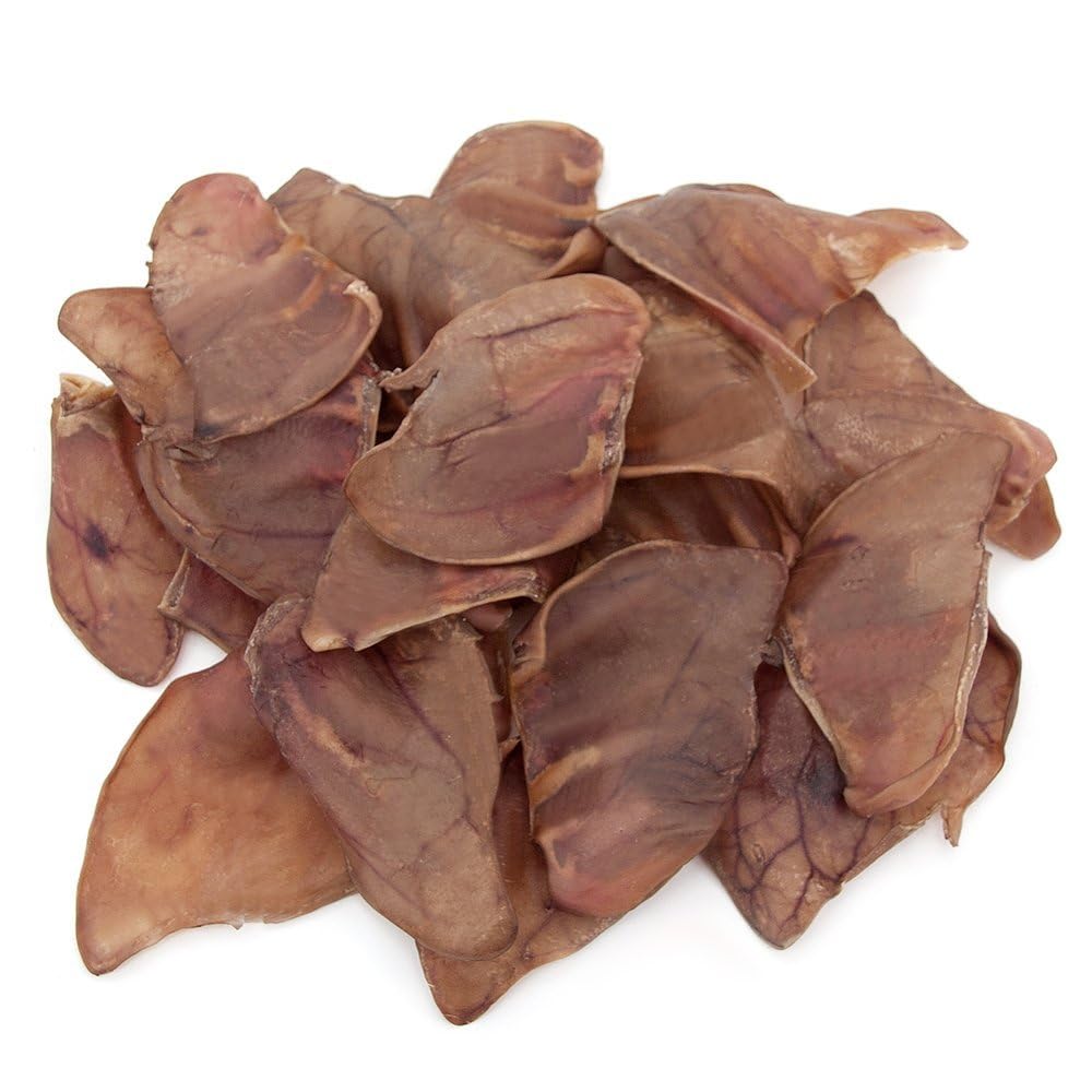Best Pet Supplies GigaBite Roasted Pig Ears for Dogs - Natural Dog Chews, Roasted Pigs Ears, Safe for Puppies and Aggressive Chewers, Cleans Teeth and Gums - Slivers, 1.8 Pounds