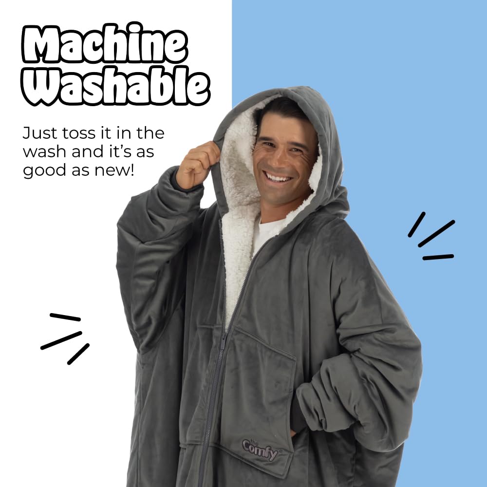 THE COMFY Original | From Shark Tank | Patented | Oversized Sherpa Wearable Blanket Hoodie| Gift for Women & Men | One Size